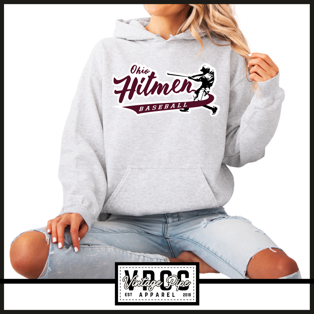 18500- OHIO HITMEN- SWING: HOODIE YOUTH AND ADULT- 18000 &  562B- ASH