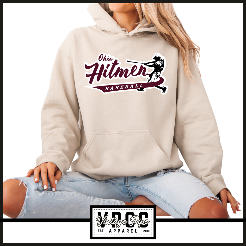 18500-OHIO HITMEN- SWING: GILDAN  HOODIE- ADULT ONLY- SAND