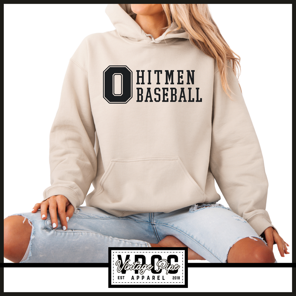 18500-OHIO HITMEN- BLOCK O: GILDAN  HOODIE- ADULT ONLY- SAND