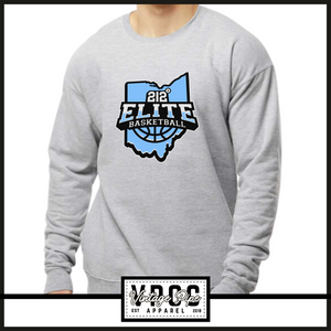 18000- 212 ELITE LOGO BLUE CREW SWEATSHIRT YOUTH AND ADULT- HEATHER GREY