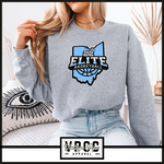 18000- 212 ELITE LOGO BLUE CREW SWEATSHIRT YOUTH AND ADULT- HEATHER GREY