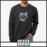 18000- 212 ELITE LOGO PURPLE CREW SWEATSHIRT YOUTH AND ADULT- BLACK