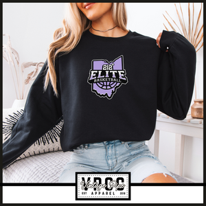 18000- 212 ELITE LOGO PURPLE CREW SWEATSHIRT YOUTH AND ADULT- BLACK