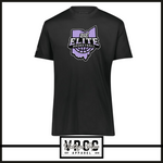 222818-212 ELITE LOGO PURPLE- Momentum Tee (Dry Fit Material) (Youth & Adult)- SHORT SLEEVE BLACK