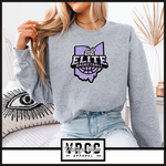 18000- 212 ELITE LOGO PURPLE CREW SWEATSHIRT YOUTH AND ADULT- HEATHER GREY