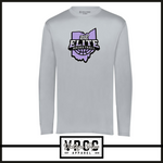 222822- 212 ELITE BASKETBALL LOGO PURPLE Momentum Tee (Dry Fit Material) (Youth & Adult)- LONG SLEEVE- SILVER