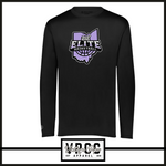 222822- 212 ELITE LOGO PURPLE Momentum Tee (Dry Fit Material) (Youth & Adult)- LONG SLEEVE- BLACK