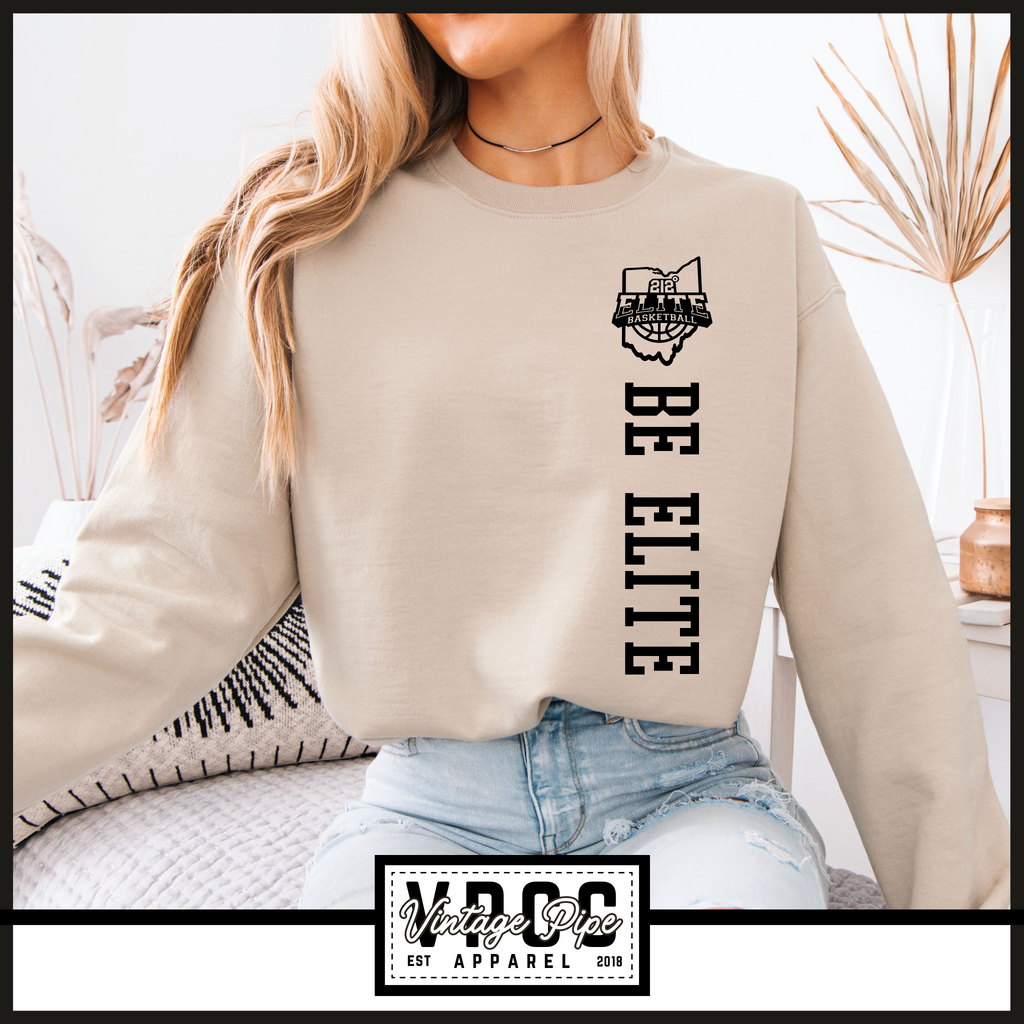 18000- 212 ELITE BASKETBALL SIDE PRINT CREW SWEATSHIRT YOUTH AND ADULT- SAND