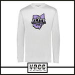 222822- 212 ELITE BASKETBALL LOGO PURPLE Momentum Tee (Dry Fit Material) (Youth & Adult)- LONG SLEEVE- WHITE