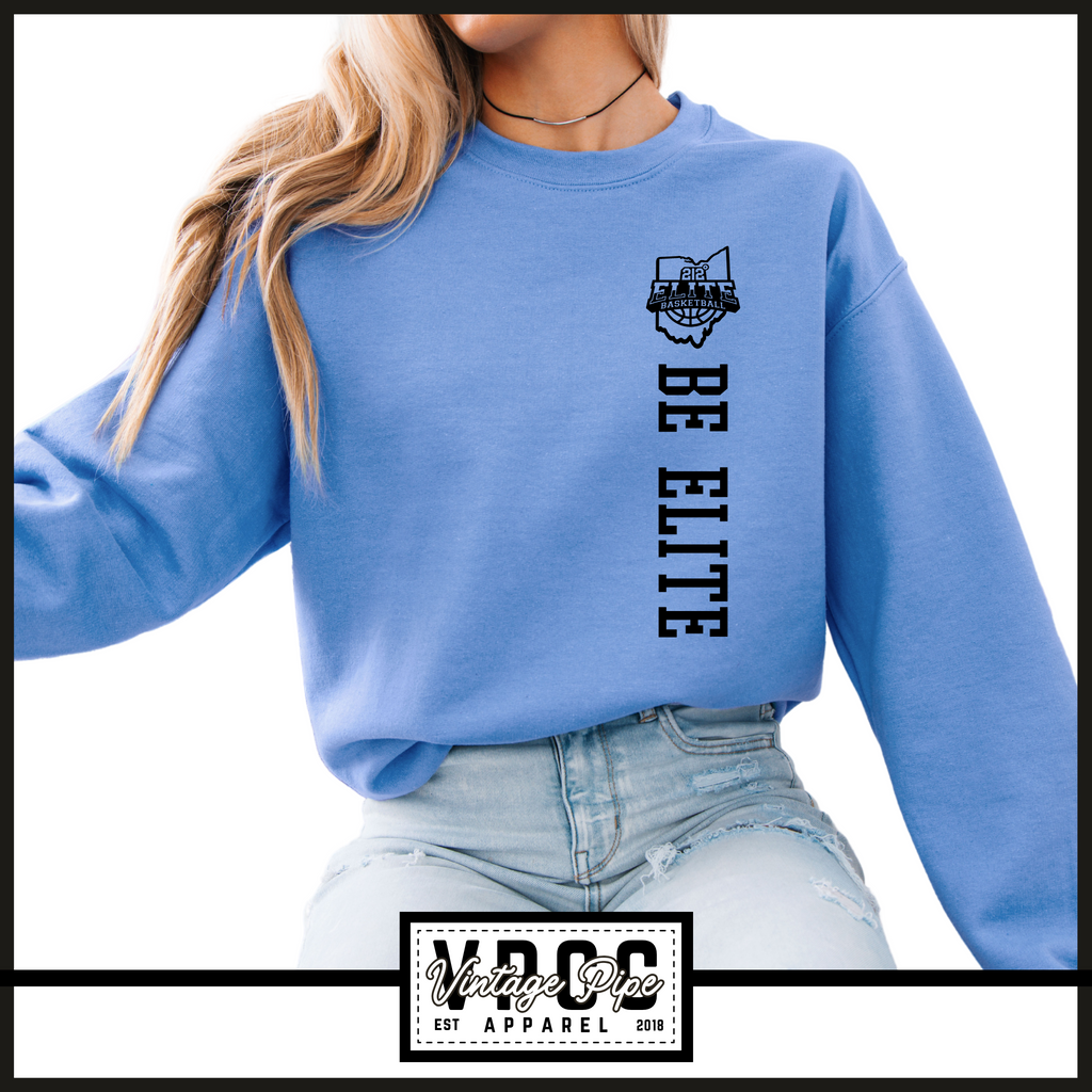 18000- 212 ELITE BASKETBALL SIDE PRINT CREW SWEATSHIRT YOUTH AND ADULT- CAROLINA BLUE