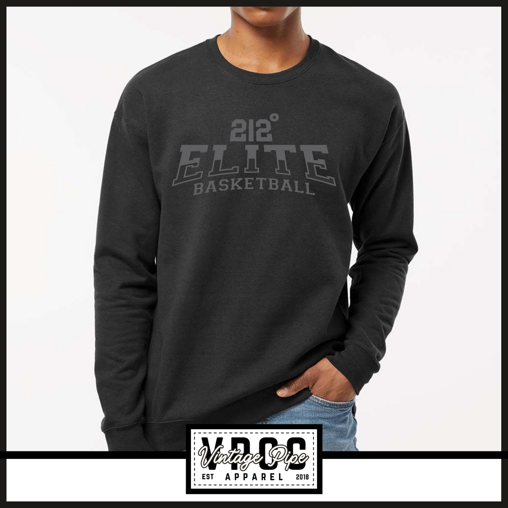 18000- 212 ELITE ARCHED CREW SWEATSHIRT YOUTH AND ADULT- BLACK