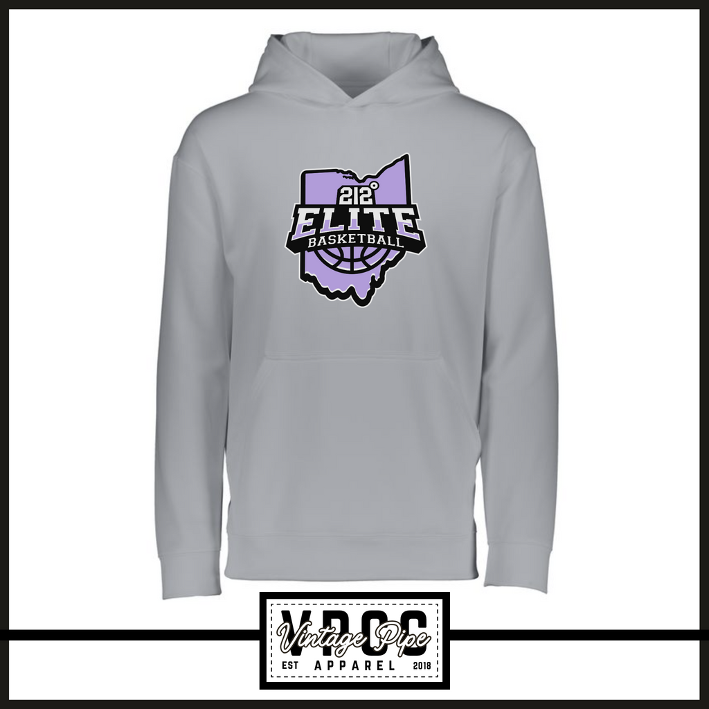 5505- 212 ELITE LOGO PURPLE- (Dry Fit Material) Hoodie- ADULT ONLY- SILVER