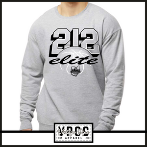 18000- 212 ELITE THROWBACK CREW SWEATSHIRT YOUTH AND ADULT- HEATHER GREY