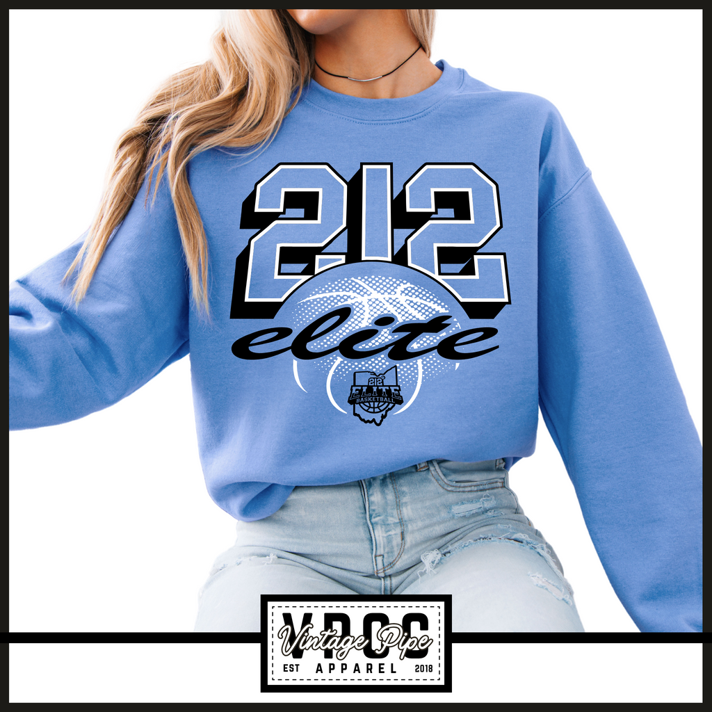 18000- 212 ELITE BASKETBALL THROWBACK CREW SWEATSHIRT YOUTH AND ADULT- HEATHER GREY