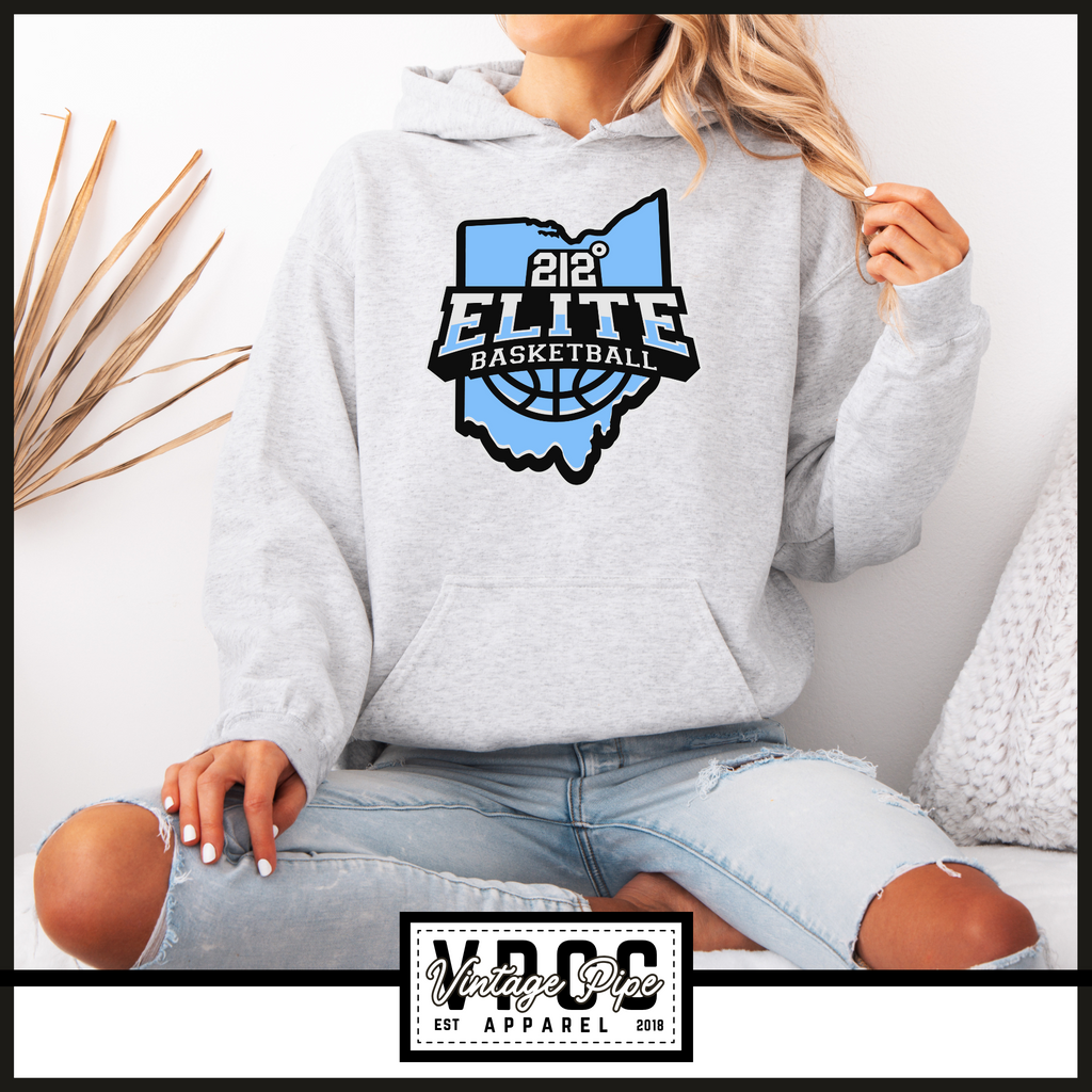 18500- 212 ELITE LOGO BLUE HOODIE- YOUTH & ADULT- ASH