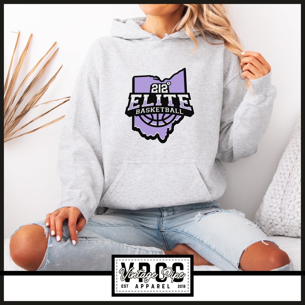 18500- 212 ELITE LOGO PURPLE HOODIE- YOUTH & ADULT- ASH