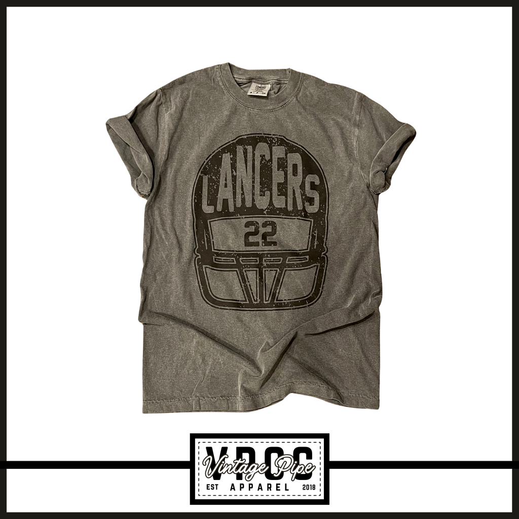 CUSTOMIZE ME- LANCERS HELMET- Comfort Color Short Sleeve, Long Sleeve, Crop Tees and Crew Sweatshirts