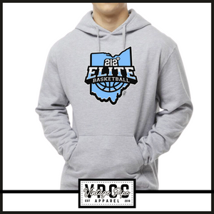 18500- 212 ELITE LOGO BLUE HOODIE- YOUTH & ADULT- HEATHER GREY