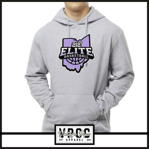 18500- 212 ELITE LOGO PURPLE HOODIE- YOUTH & ADULT- HEATHER GREY