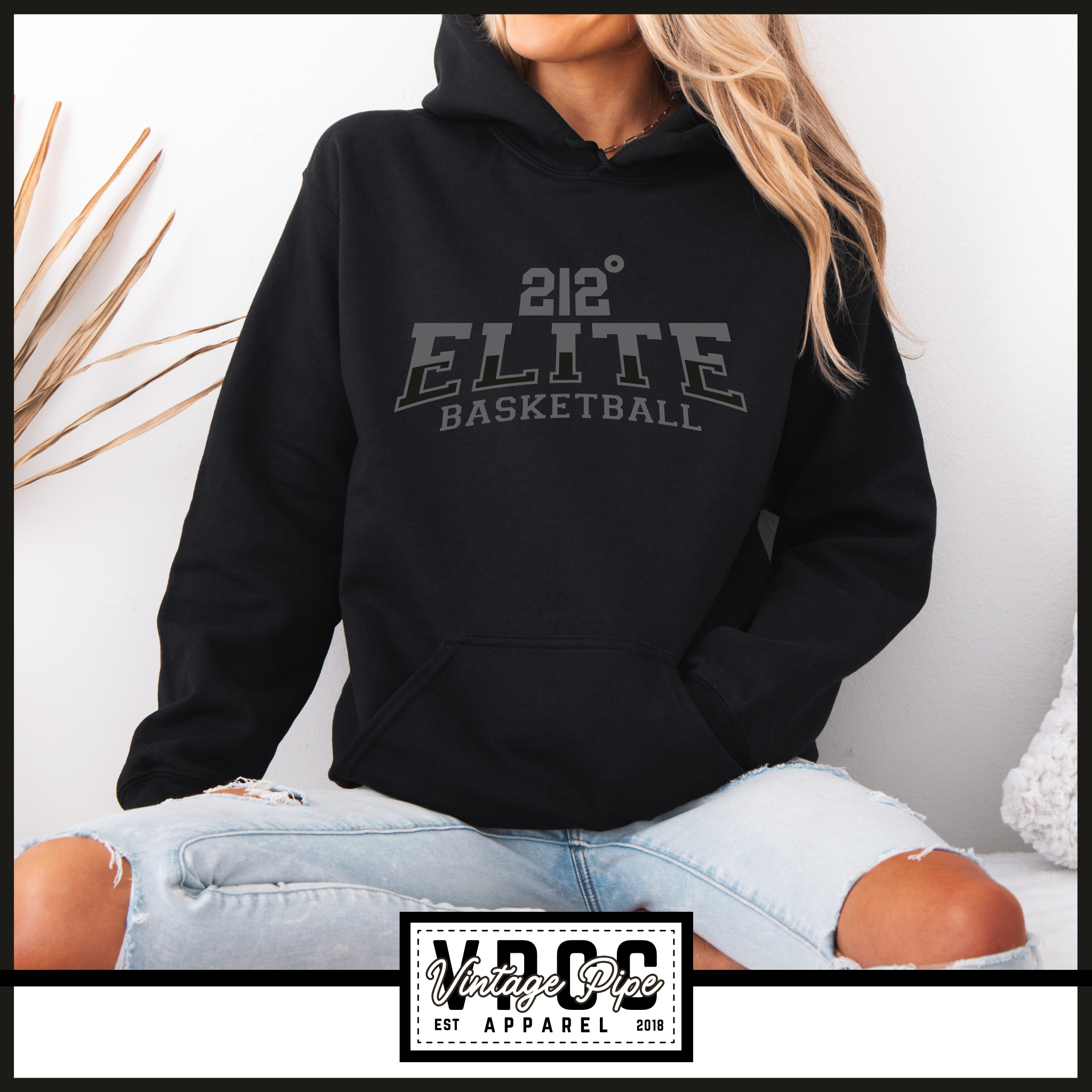 18500- 212 ELITE ARCH HOODIE- YOUTH & ADULT- BLACK