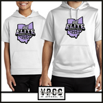 YST244- 212 ELITE LOGO PURPLE- Sport Wick Fleece (Dry Fit Material) SHORT SLEEVE Hoodie- WHITE