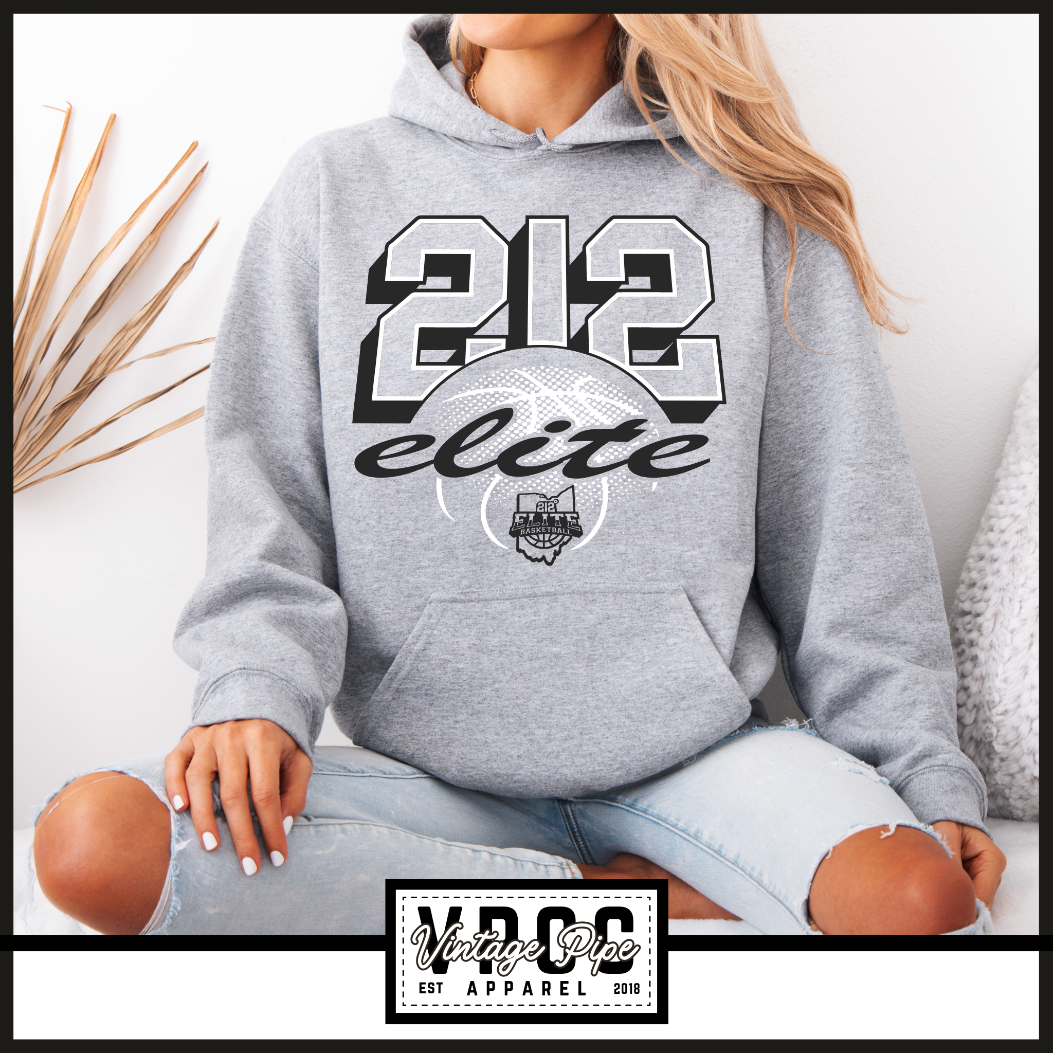 18500- 212 ELITE THROWBACK HOODIE- YOUTH & ADULT- HEATHER GREY