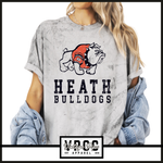 HEATH BULLDOGS DISTRESSED MASCOT- Black Blast