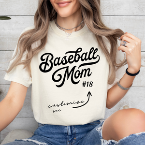 Baseball Mom Tee (custom number optional!)