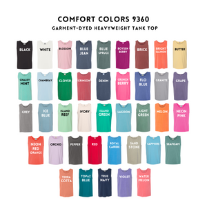 Script Outline Comfort Color Tanks (puff and non puff available)