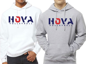 1- HOVA Volleyball Unisex Hoodies White & Grey (Youth & Adult)