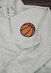 Embroidered Glitter Basketball Left Chest CROP 1/4 zip (this fits 1 size small depending how you prefer fit)