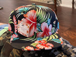 Youth Hawaiian Floral with Black Bill Snapback Hats