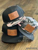 Baby Pink Camo with Black Bill SnapBack Hats (middle)