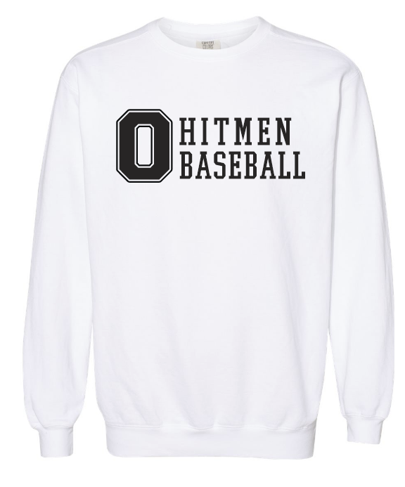 Comfort Color White Ohio Hitmen Block Crew Sweatshirt