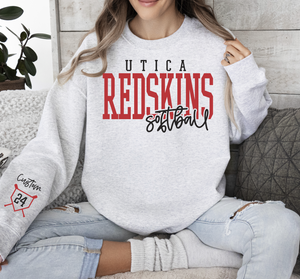 Ash Utica Redskins Layered Puff Sweatshirt