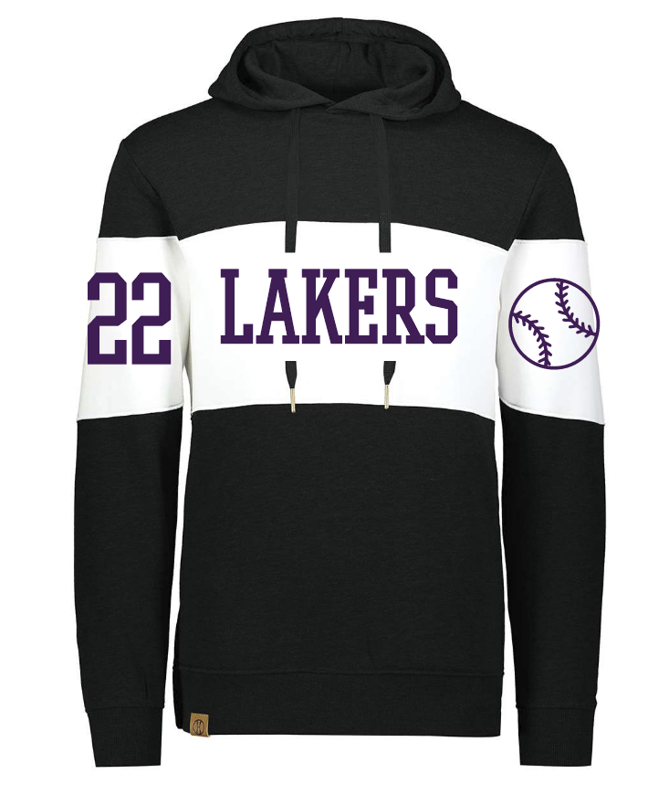 Black Custom Lakers Stripe Hoodies