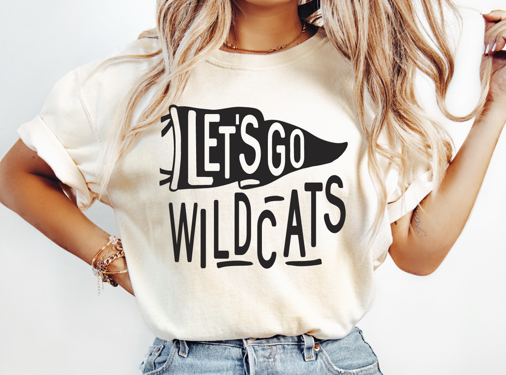 Let's Go Wildcats Pennant (Ivory, White and Pepper)