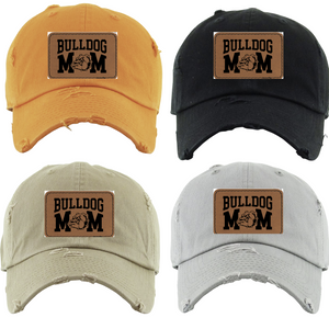 Bulldog Mom Distressed Ladies Hats