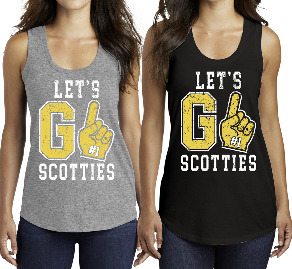 Let's Go Scotties Racerback Tank (In my opinion these fit true to size. Can size up one if you want a looser fit)