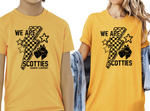 Gold  We Are Scotties Tees (Unisex) (Youth & Adult) BOLT- Black Ink Only