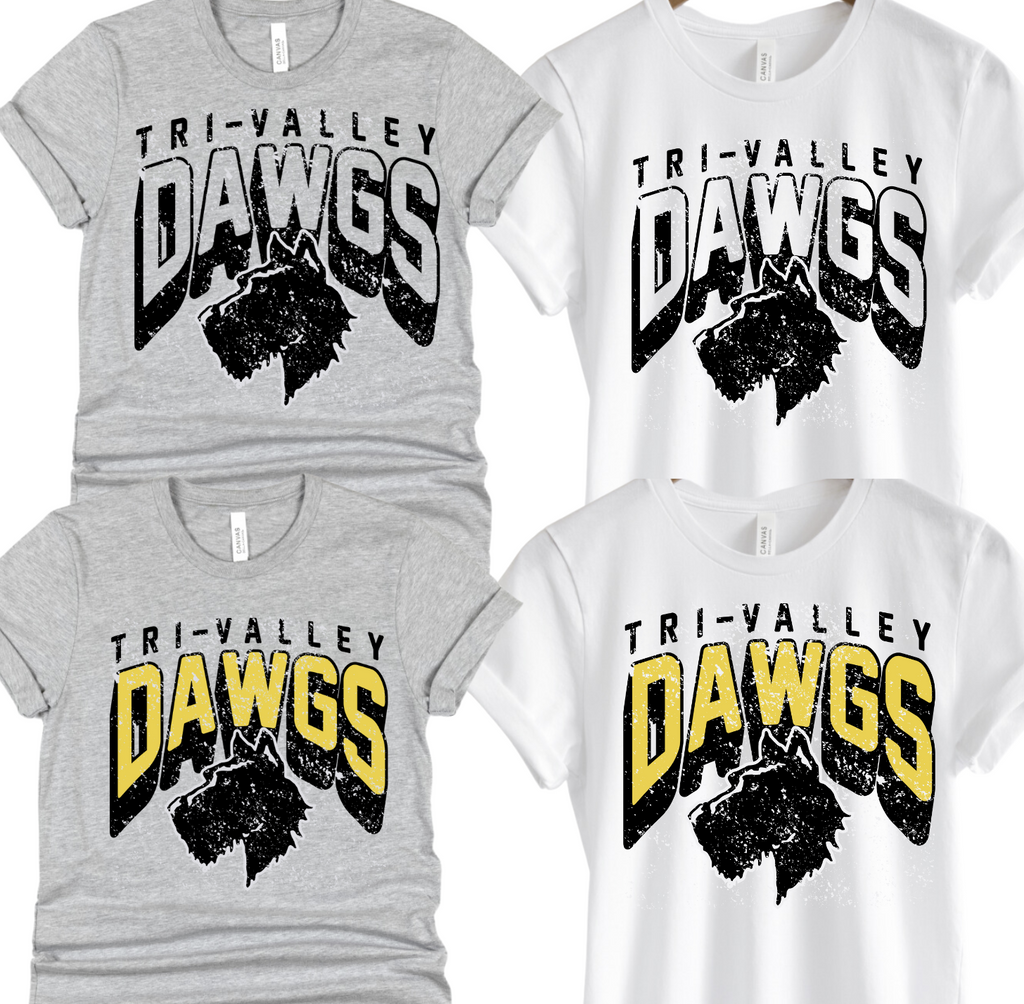 Heather Grey & Black Distressed Scotties Throwback Tees (Unisex) (Youth & Adult)