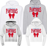 White & Heather Grey Licking Valley Panthers Bow Unisex Hoodies and Ladies fit Crop Hoodies-ADULT ONLY (sp1)