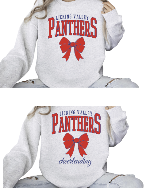 Ash Panthers Bow Crew Sweatshirt (Unisex) (Youth & Adult)-(sp-1)