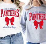 White & Grey Licking Valley Panthers Bow Crew Sweatshirt (Unisex) (Youth & Adult)- (sp1)