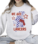 2- Ash We Are Lancers Bolt Crew Sweatshirt (Unisex) (Youth & Adult)