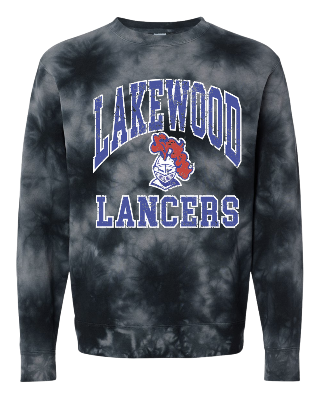 1- Lakewood Lancers Throwback Tie Dye Crew Sweatshirt