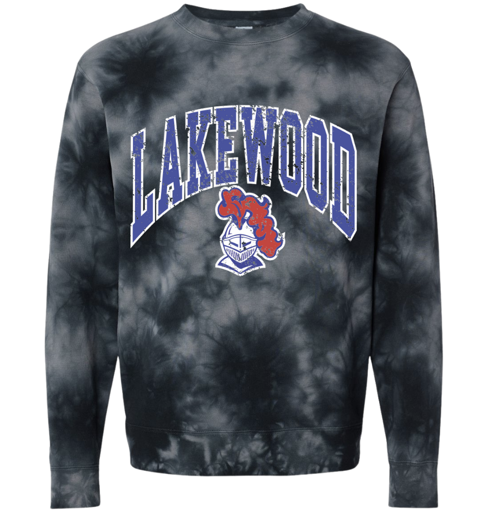 1- Lakewood Mascot Throwback Tie Dye Crew Sweatshirt