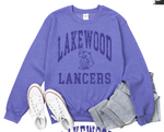 1- Heather Royal Tone on Tone Lakewood Lancers Throwback Crew Sweatshirt (Unisex)