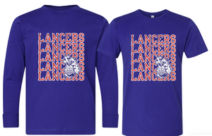 3- Lancers Stacked Short & Long Sleeve Tees (Youth & Adult)