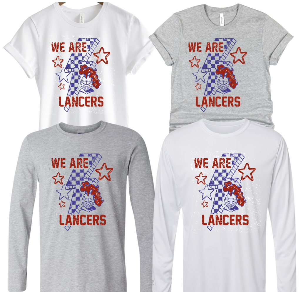 2- We are Lancers Bolt Short & Long Sleeve Tees (Youth & Adult)